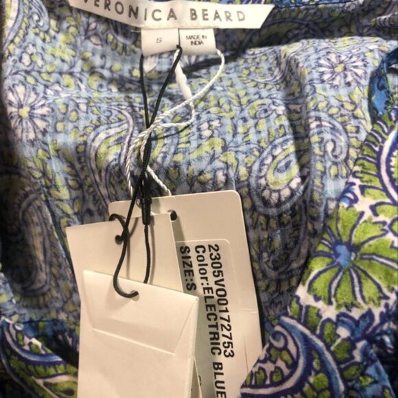 Veronica Beard Windansea Blue Paisley Maxi Dress S NWT Silk Resort Boho Luxury - Picture 5 of 6